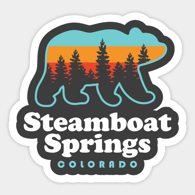 Steamboat Springs Colorado Bear Mountain Skiing Sticker by PodDesignShop